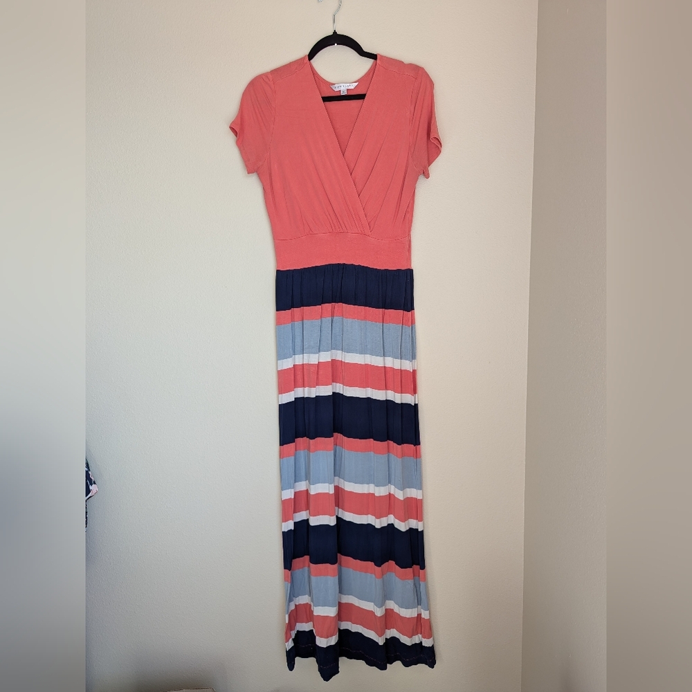 Downeast Colorful Striped Maxi Dress Size M